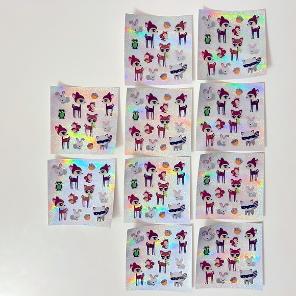 Y2K 130 animal stickers (set of 10 sheets) forest critters bunny mini decals - Picture 4 of 5